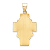 14k Polished and Satin Hollow Jesus Face Cross Pendant