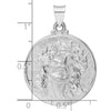 14k White Gold Polished and Satin Hollow Jesus Face Disc Pendant