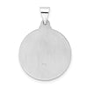 14k White Gold Polished and Satin Hollow Jesus Face Disc Pendant