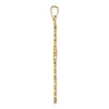 14k Polished and Textured Solid Floral Cross Pendant