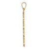 14k Polished and Textured Solid Floral Cross Pendant