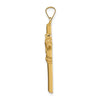 14k Polished and Satin Hollow Cross Pendant