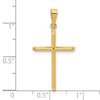Gold Hollow Latin Cross Pendant