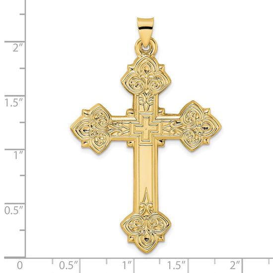 Gold Fleur de lis Cross Pendant