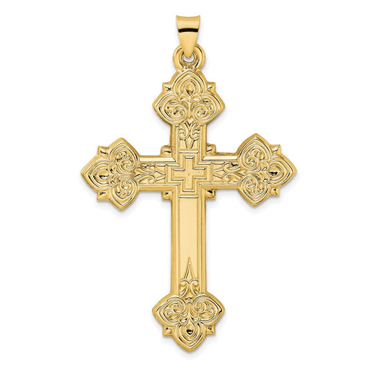 Gold Fleur de lis Cross Pendant