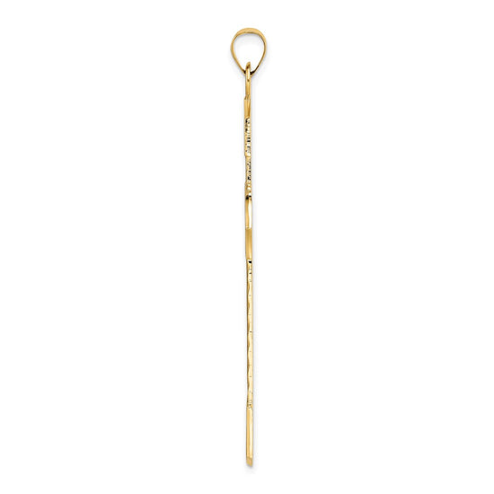 14k Polished Solid Large Fancy Design Cross Pendant