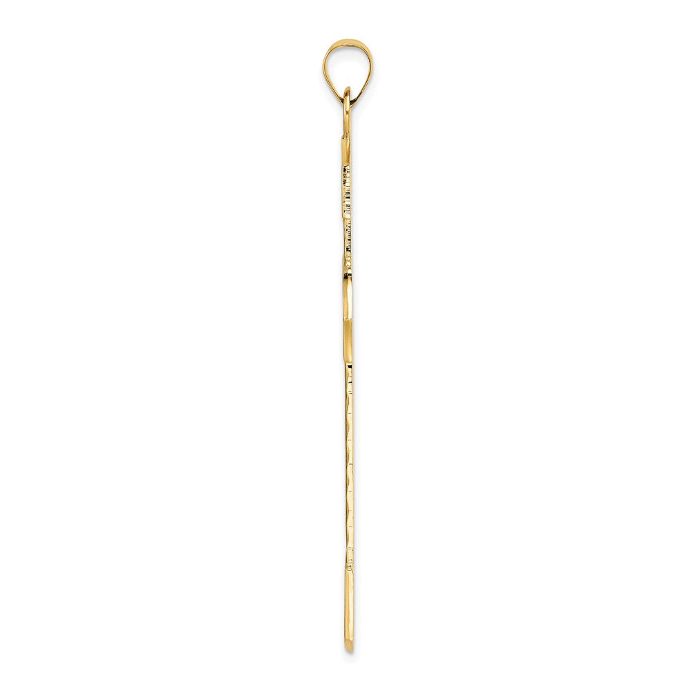 14k Polished Solid Large Fancy Design Cross Pendant