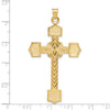 14k Polished Solid Large Fancy Design Cross Pendant