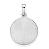14k White Gold Polished and Satin Hollow St Jude Thaddeus Medal Round Pendant