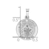 14k White Gold Polished and Satin Hollow St Jude Thaddeus Medal Round Pendant
