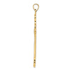 14k Polished Diamond Pattern Hollow Cross Pendant
