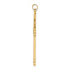 14k Polished and Textured Circle Center Cross Pendant