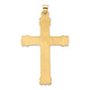 14k Polished and Textured Circle Center Cross Pendant