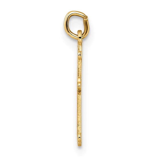 Gold Budded Cross Pendant