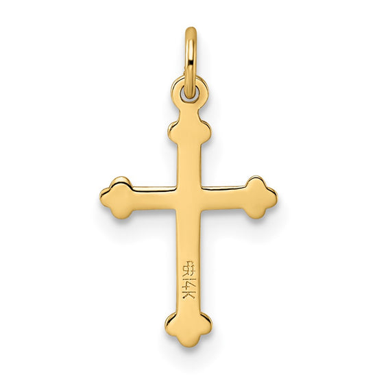 Gold Budded Cross Pendant