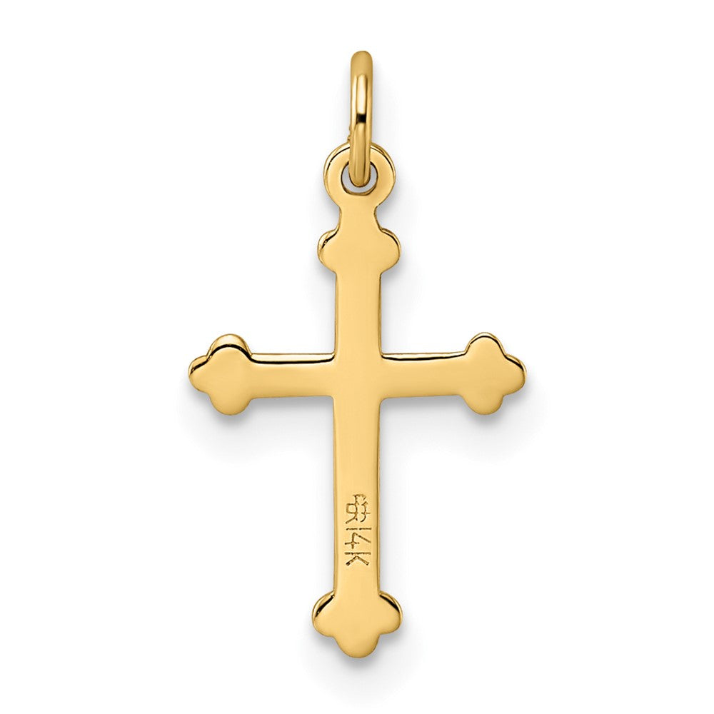 Gold Budded Cross Pendant