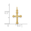 Gold Budded Cross Pendant