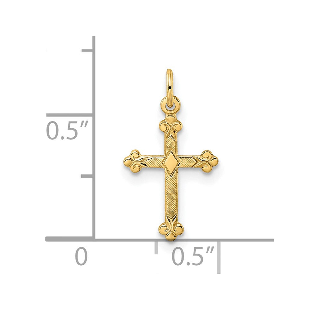 Gold Budded Cross Pendant