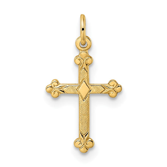 Gold Budded Cross Pendant