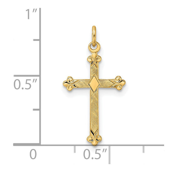 Gold Budded Cross Pendant