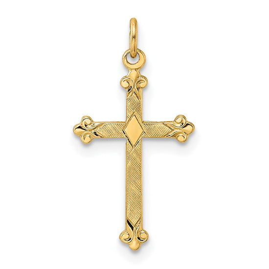 Gold Budded Cross Pendant