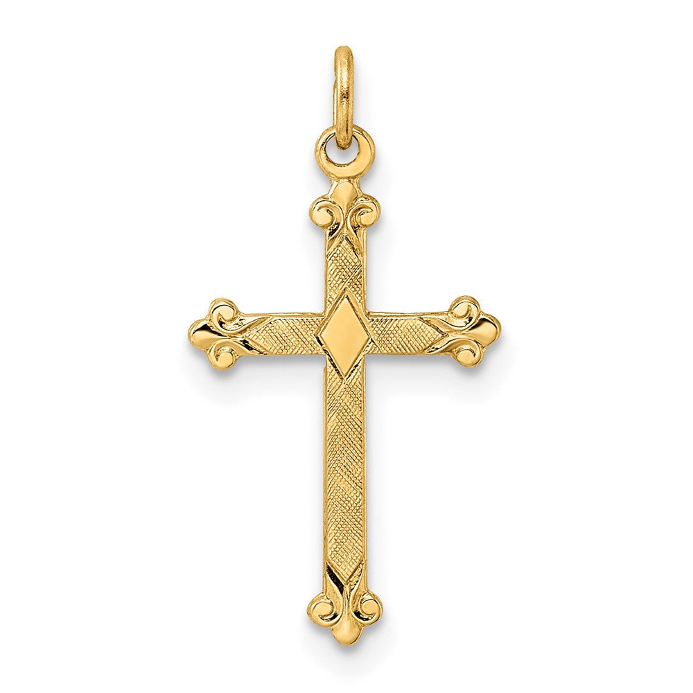 Gold Budded Cross Pendant