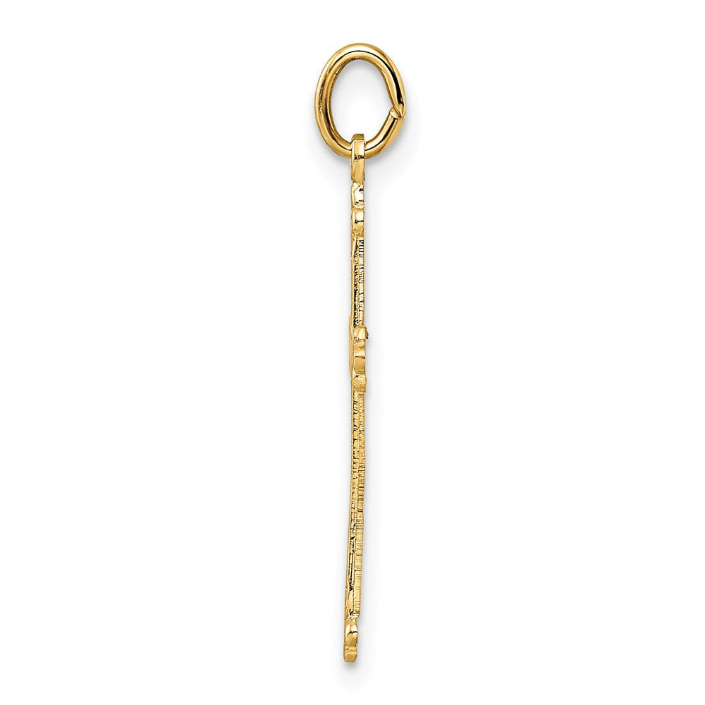 Gold Budded Cross Pendant