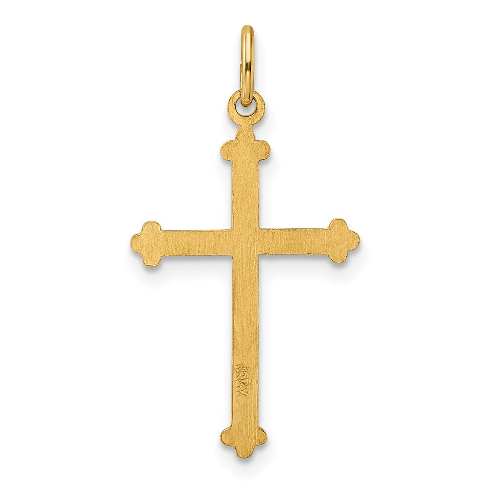 Gold Budded Cross Pendant