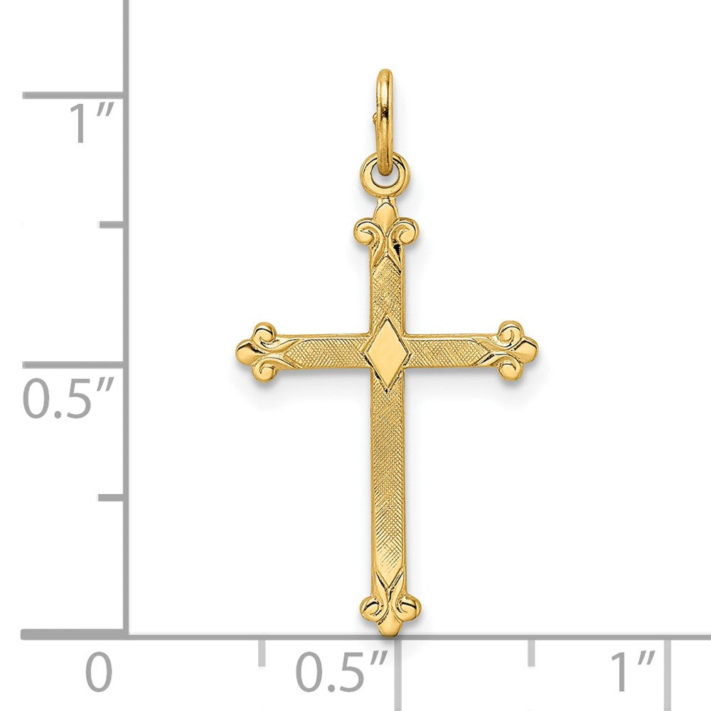 Gold Budded Cross Pendant