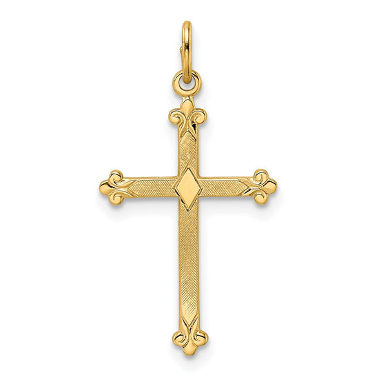 Gold Budded Cross Pendant