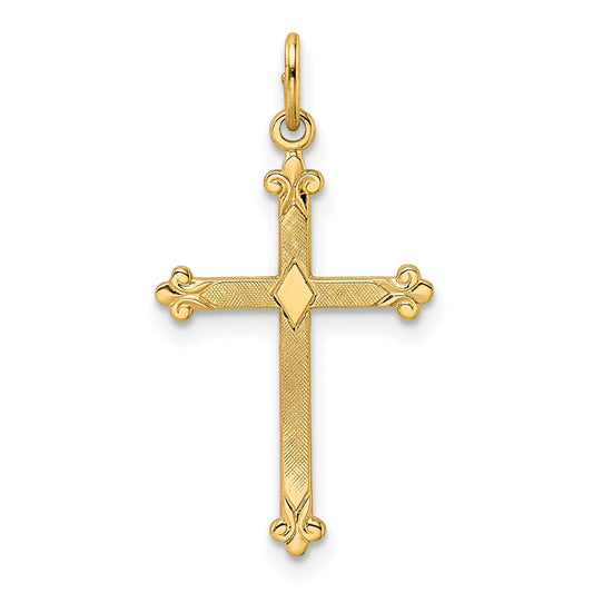 Gold Budded Cross Pendant