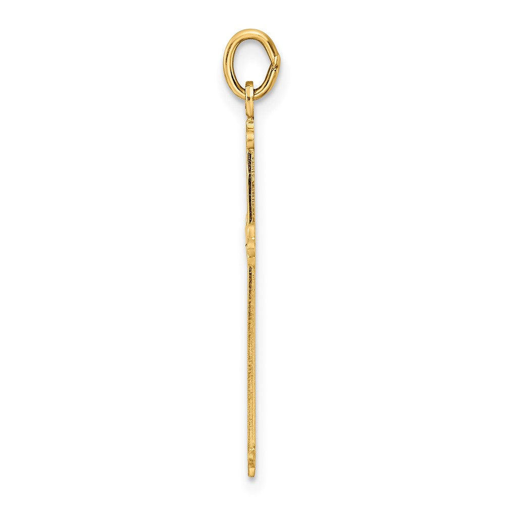 Gold Budded Cross Pendant