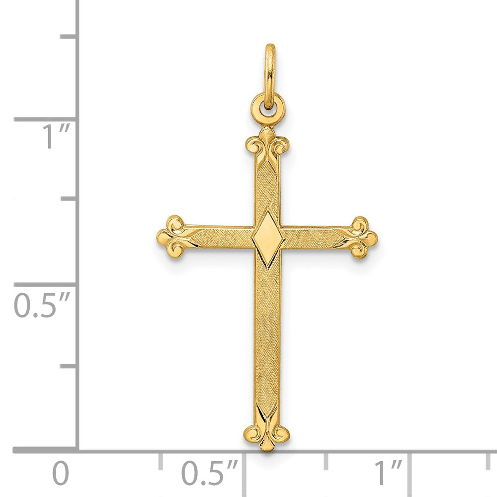 Gold Budded Cross Pendant
