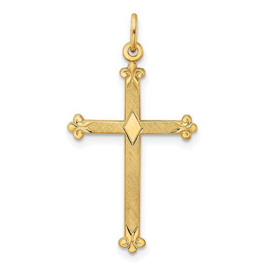 Gold Budded Cross Pendant