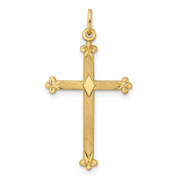 Gold Budded Cross Pendant