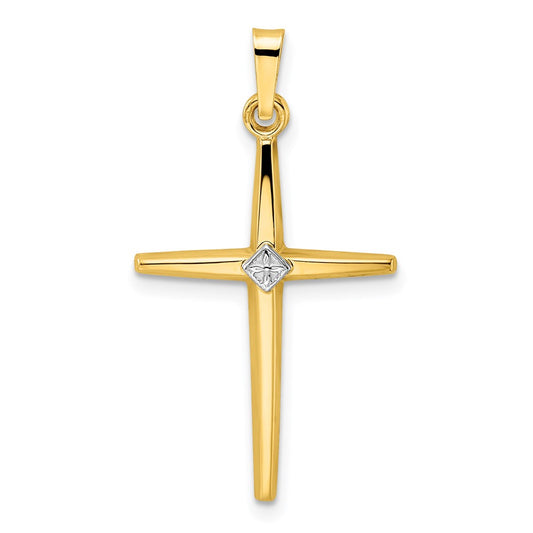 Gold Two-tone Cross Pendant