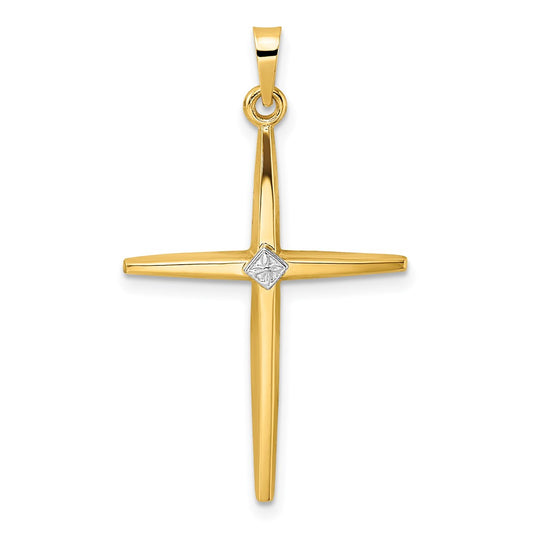 Gold Two-tone Cross Pendant