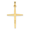 14k Two-tone Polished Solid Double Cross Pendant