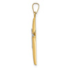 14k Two-tone Polished Solid Double Cross Pendant
