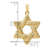 14k Polished and Textured Solid Star of David Pendant