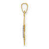14k Two-tone Polished Solid Star of David and Torah Pendant