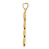 14k Polished Hollow Twisted Cross Pendant