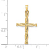 14k Polished Hollow Twisted Cross Pendant