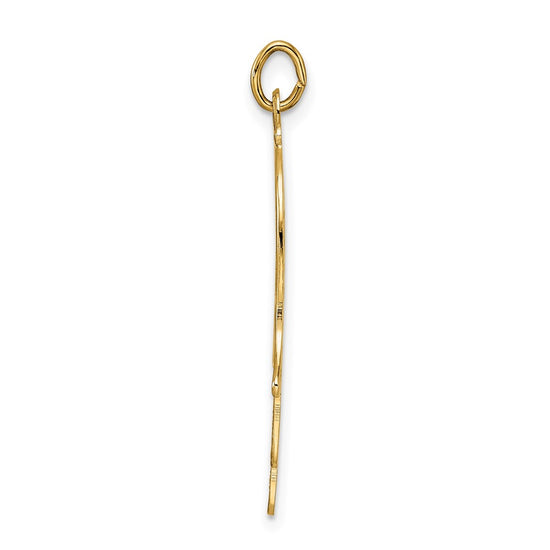 14k Polished Solid Filigree Hamsa Pendant