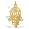14k Polished Solid Filigree Hamsa Pendant