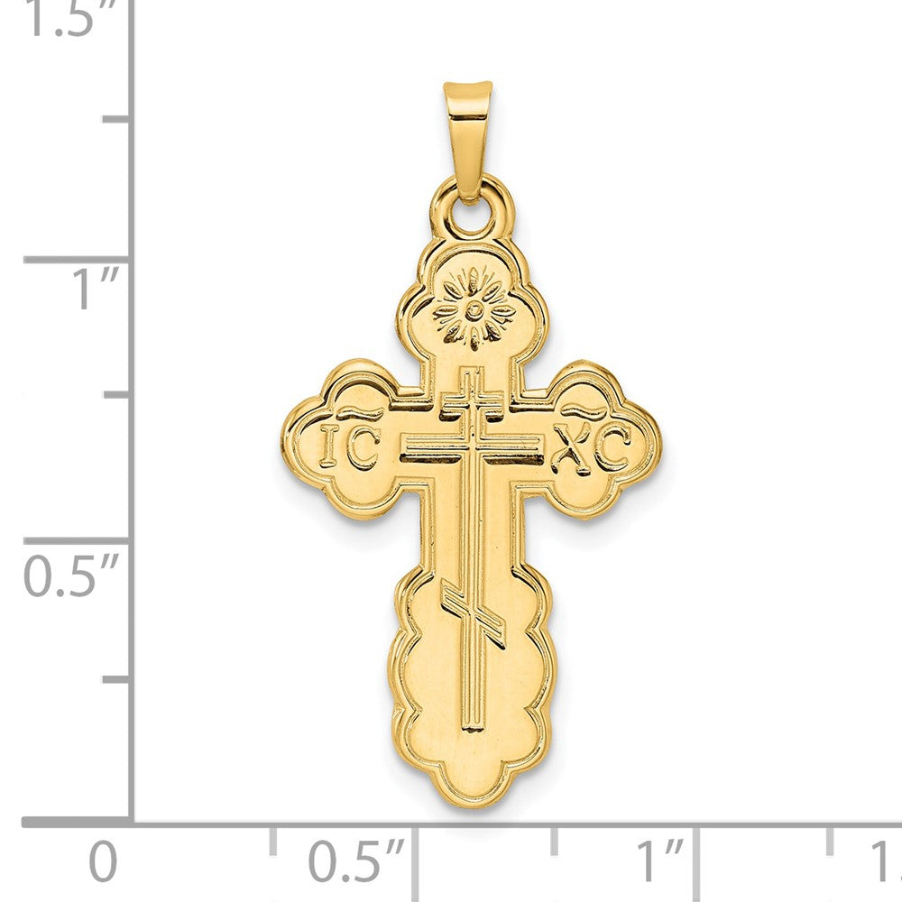 Gold Eastern Orthodox Cross Pendant