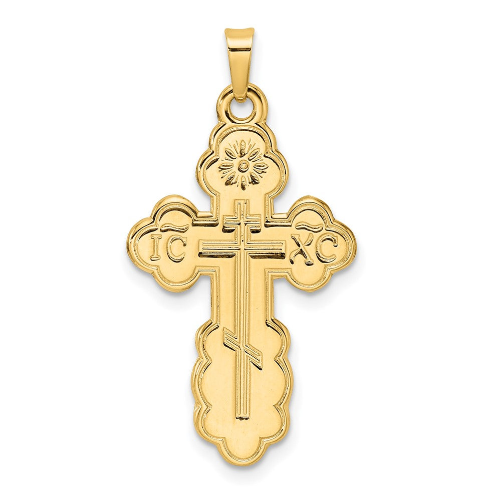 Gold Eastern Orthodox Cross Pendant