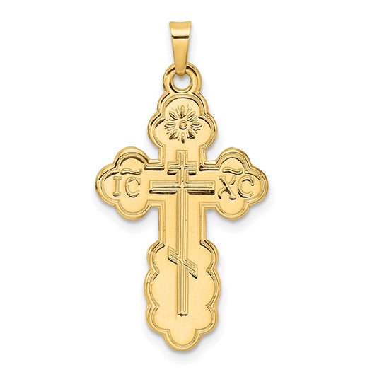 Gold Eastern Orthodox Cross Pendant