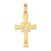 14k Polished Cut-Out Solid Dove Cross Pendant