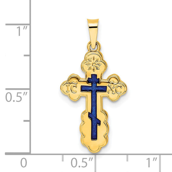 Gold Eastern Orthodox Cross Pendant